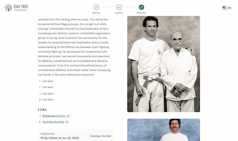 screenshot 2 of memorial page