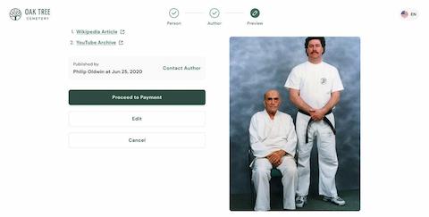 screenshot 3 of memorial page