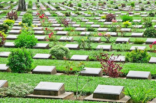 gravestones in the cemetery